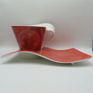 Villeroy & Boch New Wave Caffe Merah Coffee Mug Cup 12oz Snack Plate Saucer